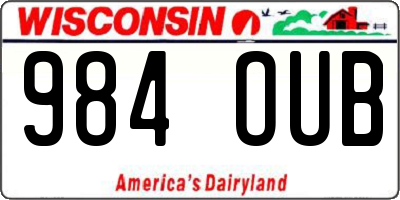 WI license plate 984OUB