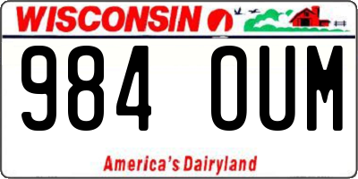 WI license plate 984OUM