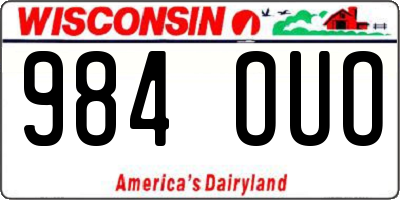 WI license plate 984OUO