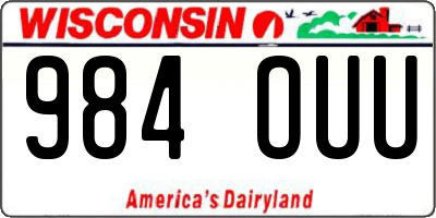 WI license plate 984OUU