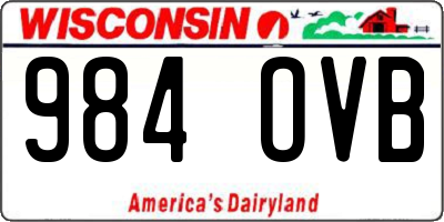 WI license plate 984OVB