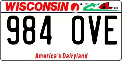 WI license plate 984OVE