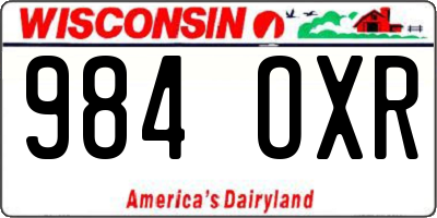 WI license plate 984OXR