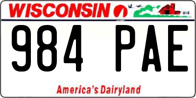 WI license plate 984PAE