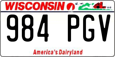 WI license plate 984PGV