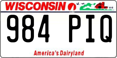 WI license plate 984PIQ