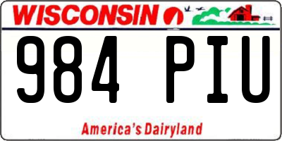 WI license plate 984PIU