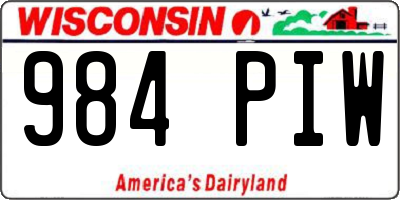 WI license plate 984PIW