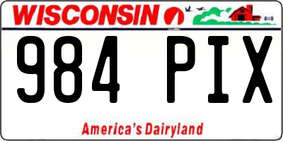 WI license plate 984PIX