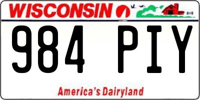 WI license plate 984PIY