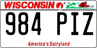 WI license plate 984PIZ