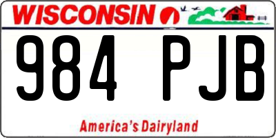 WI license plate 984PJB