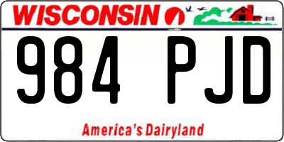 WI license plate 984PJD