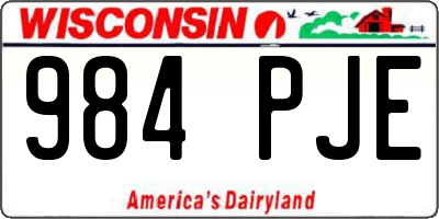 WI license plate 984PJE