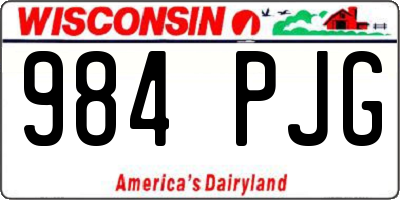 WI license plate 984PJG