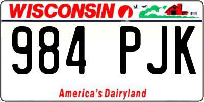 WI license plate 984PJK