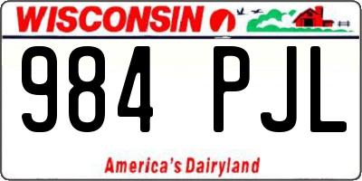 WI license plate 984PJL