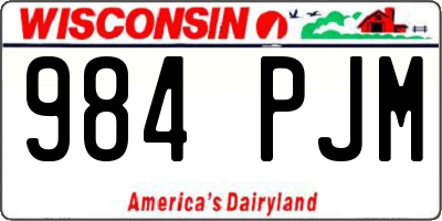 WI license plate 984PJM
