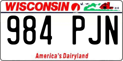 WI license plate 984PJN