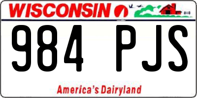 WI license plate 984PJS