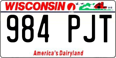 WI license plate 984PJT