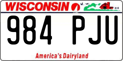 WI license plate 984PJU