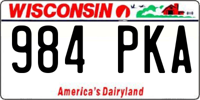 WI license plate 984PKA