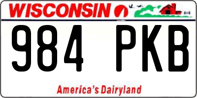 WI license plate 984PKB
