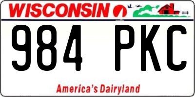 WI license plate 984PKC