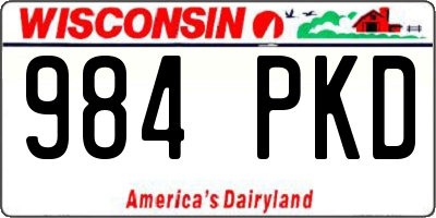 WI license plate 984PKD