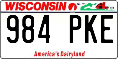 WI license plate 984PKE