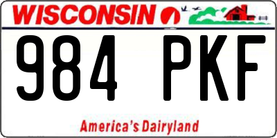 WI license plate 984PKF