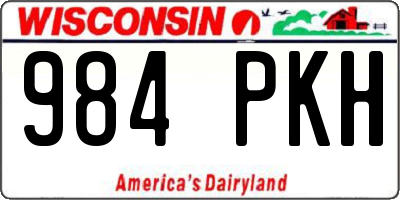 WI license plate 984PKH