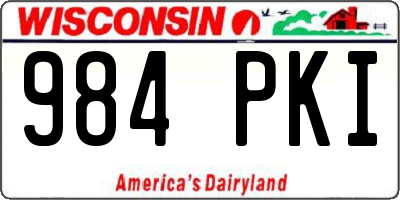 WI license plate 984PKI