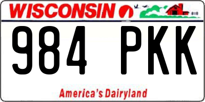 WI license plate 984PKK