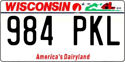 WI license plate 984PKL