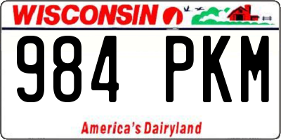 WI license plate 984PKM