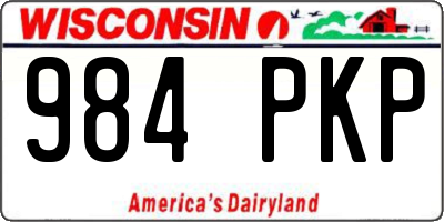 WI license plate 984PKP