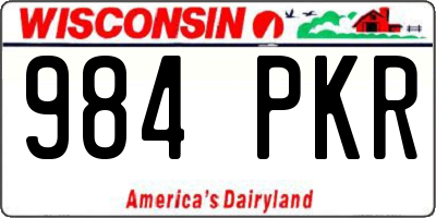 WI license plate 984PKR