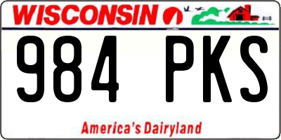 WI license plate 984PKS