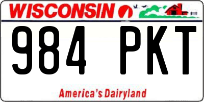 WI license plate 984PKT
