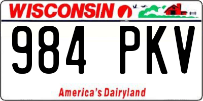WI license plate 984PKV