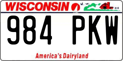 WI license plate 984PKW