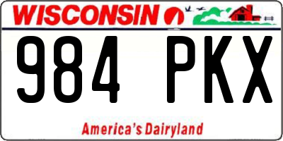 WI license plate 984PKX