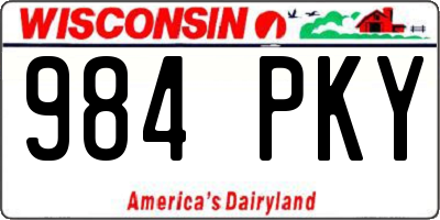 WI license plate 984PKY