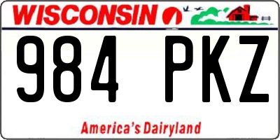WI license plate 984PKZ