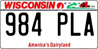 WI license plate 984PLA
