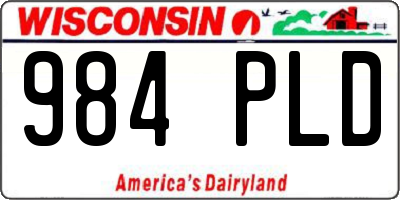 WI license plate 984PLD
