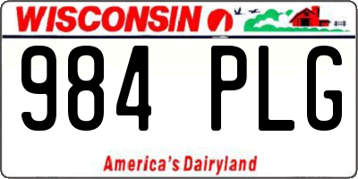 WI license plate 984PLG