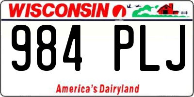 WI license plate 984PLJ